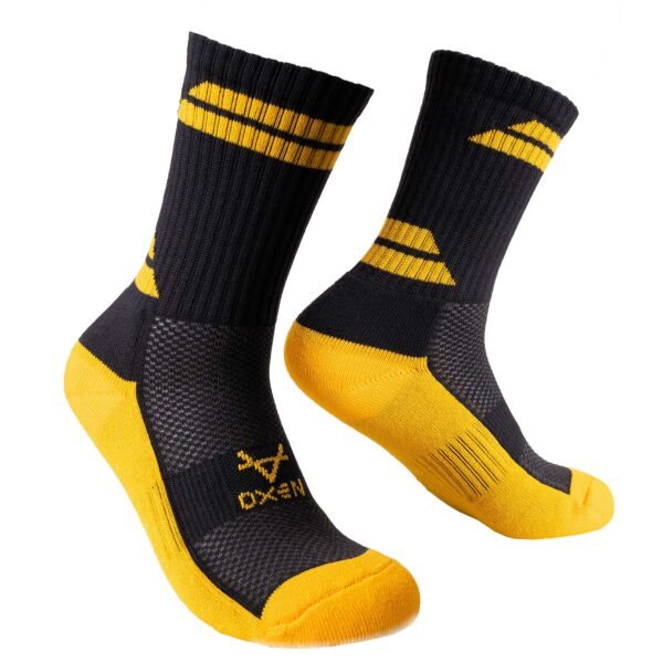 Oxen Contrast Crew Socks Charcoal/Amber - Elite Pro Sports