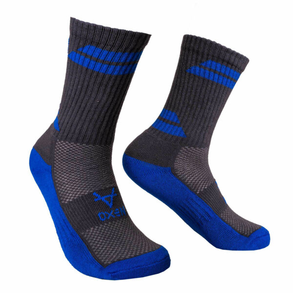 Oxen Contrast Crew Socks Charcoal/Royal - Elite Pro Sports