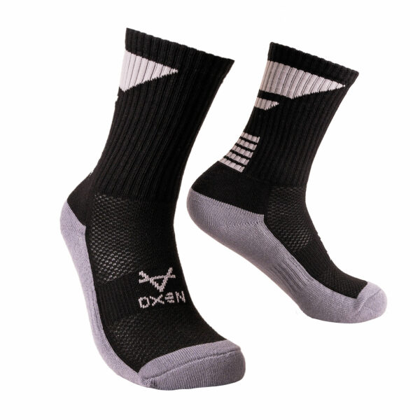 Oxen 4S Crew Socks Black/Grey JNR