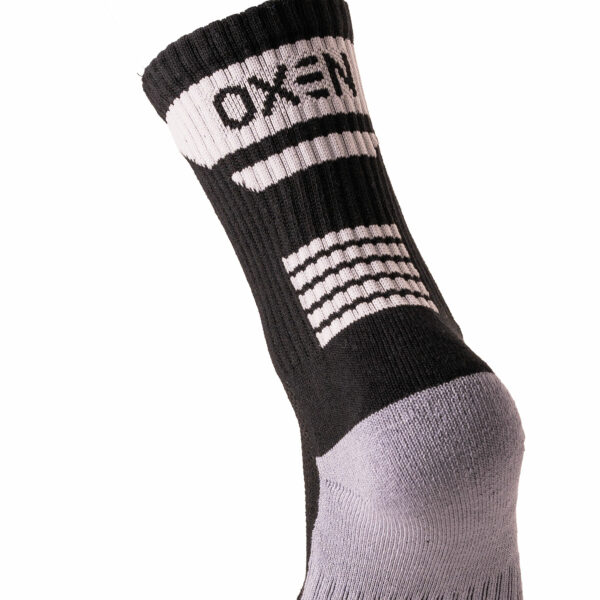 Oxen 4S Crew Socks Black/Grey JNR - Image 2