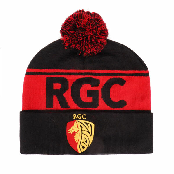 RGC Black Text Bobble Hat