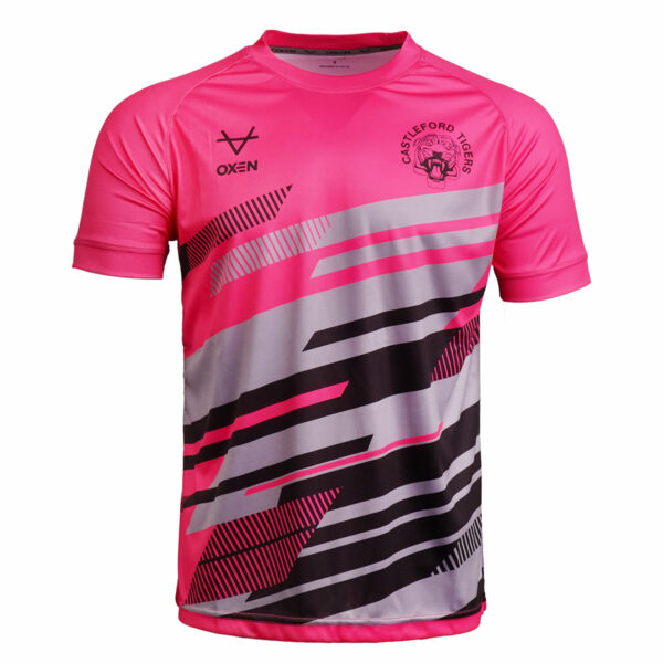 Castleford Tigers 2025 Away Print Tee Pink