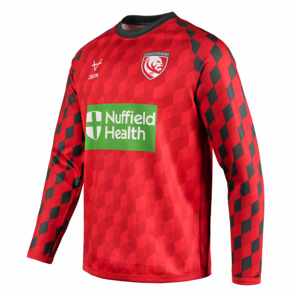 Gloucester Rugby 24/25 Home Warm Up Sweatshirt - Image 2